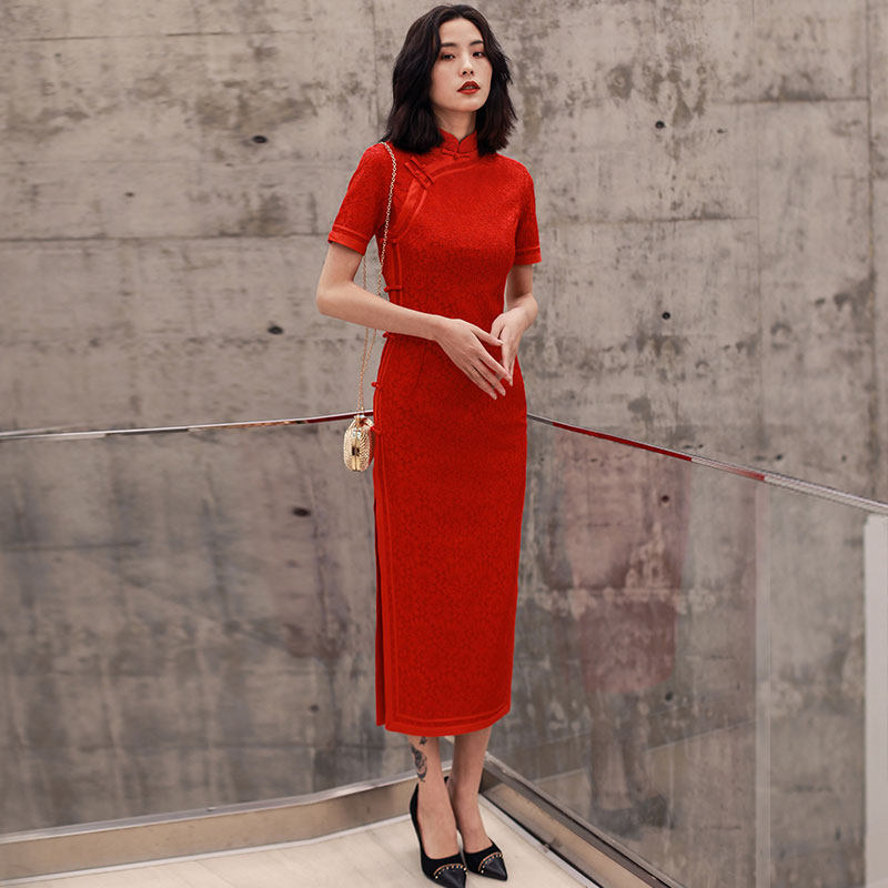 2020年新款旗袍年轻款少女夏连衣裙 潮菊旗袍