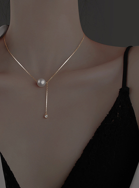 轻奢小众设计感珍珠流苏项链女