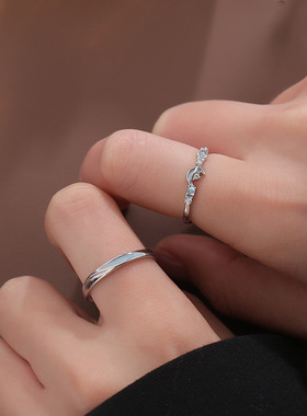 星月夜光情侣戒指男女小众设计感