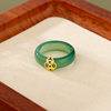 Women's 925 silver index finger ring Hetian jade auspicious cloud ring