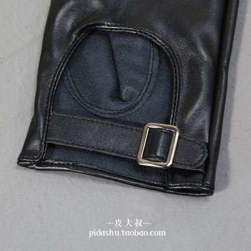 黑洛丽塔朋克少女jk机能原宿暗摇滚蹦迪街舞表演系扣皮质半指手套 - 图2