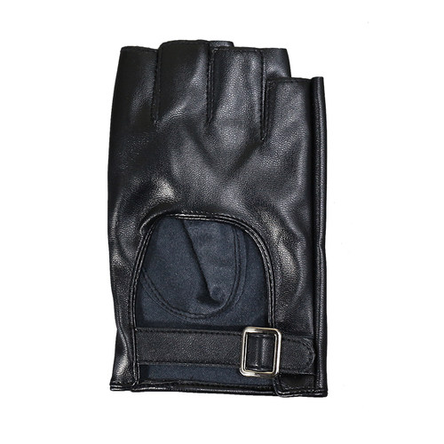 黑洛丽塔朋克少女jk机能原宿暗摇滚蹦迪街舞表演系扣皮质半指手套 - 图3