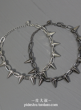 复古项链夸张个性朋克铆钉项链