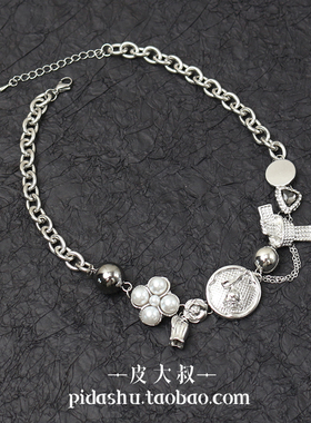 重工choker玫瑰锁骨链女轻奢项链