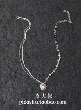 甜酷镶钻芒星项链ins小众锁骨链