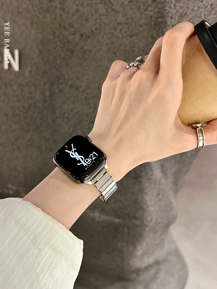 IAMYEE万花筒不规则设计不锈钢表带适用于AppwatchS56789代iwatch-图1