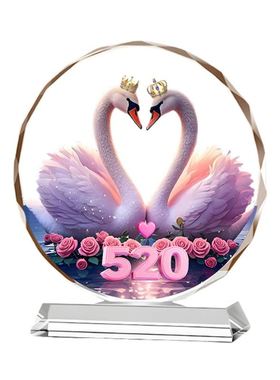 天鹅水晶摆件装饰品桌面百年好合结婚礼物送新人高档实用礼品摆台