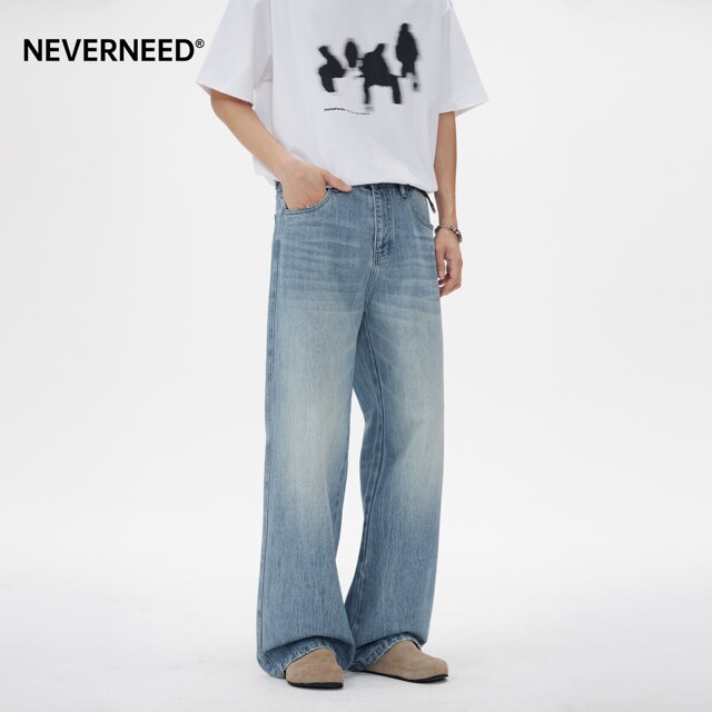 ບໍ່ເຄີຍມີ jeans ສີຟ້າກ້ອນສໍາລັບຜູ້ຊາຍແລະແມ່ຍິງ
