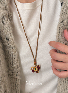 自由富贵马｜小众红色珐琅葫芦小马年毛衣链高级感新中式项链女