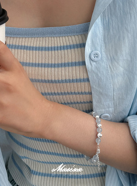 蓝宝石猫眼石串珠手串