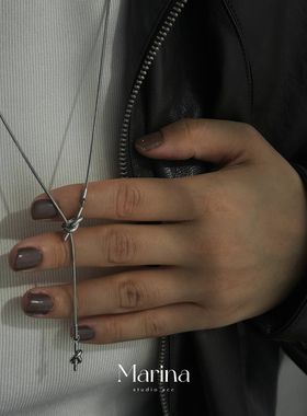 极简打结长款项链小众ins抽拉可调节毛衣链设计高级感简约水手结