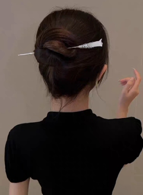 新中式木兰花发簪国风盘发簪子发钗汉服旗袍气质步摇钗子发饰女