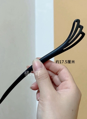 古风檀木发簪简约紫光檀盘发簪子汉服旗袍古典发钗发饰