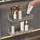 Hole-free cosmetics washbasin wall shelf