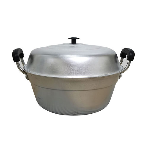 加厚老式家用铸铝蒸锅32CM36CM双篦吕锅生铝汤锅吕锅蒸馒头包子锅 - 图3