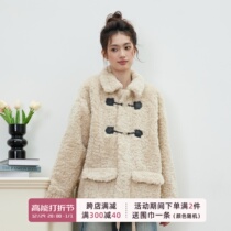 Peasluna Korean teas to lead sweet and gentle milk fufu lamb fur coat fur integrated plush coat autumn and winter