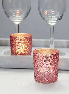 欧式电镀浮雕金色玻璃diy灌蜡空