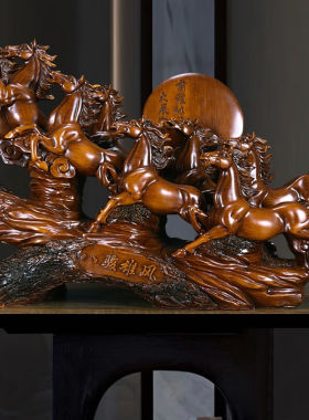 欢型招财办公室摆件马八骏雄风工艺品玄关酒柜客厅装饰开业乔迁礼