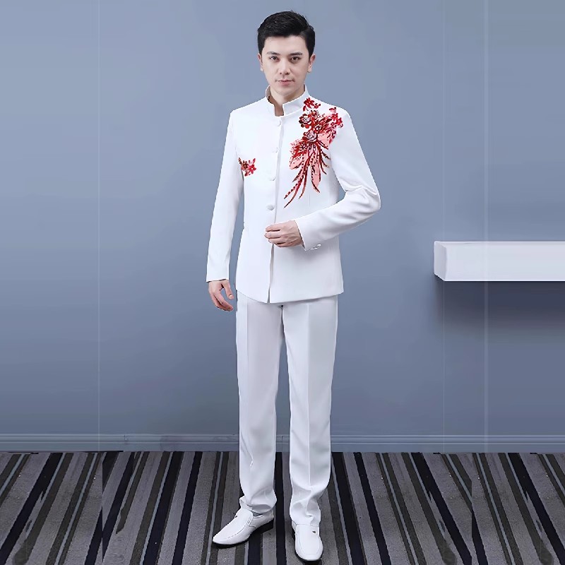 出租合唱礼服男女中国风新款气质修身大合唱演出服装红歌表演长裙 - 图1
