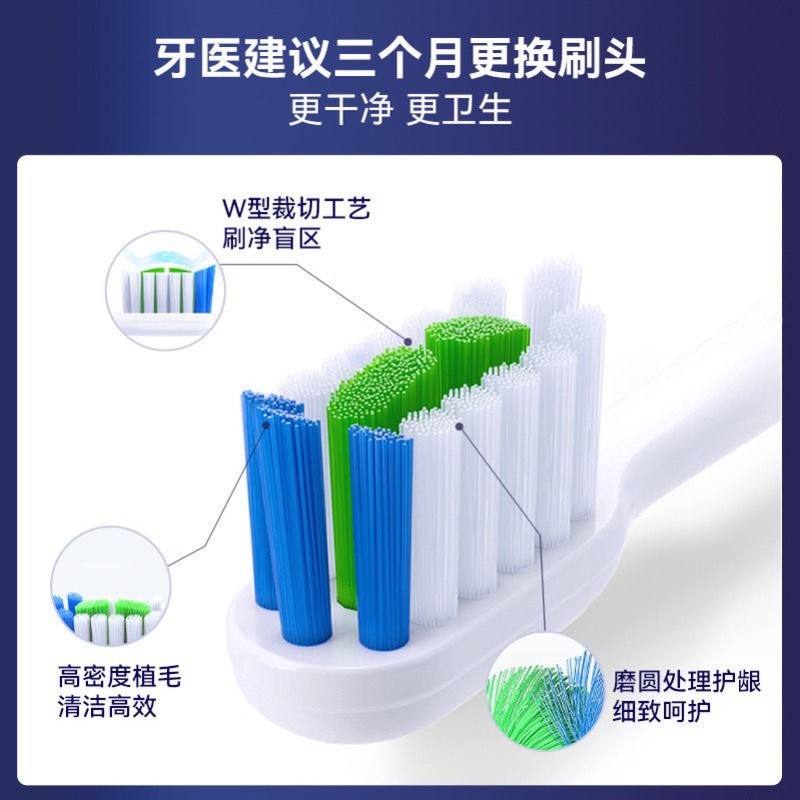 适用沃丁/WODING电动牙刷头S1/S2/S3/S3pro/M1儿童K1软毛替换头 - 图1