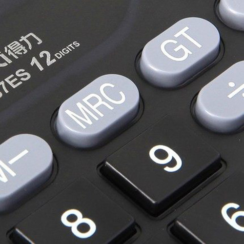 得力计算器办公室用12位太阳能双电源迷你桌面财务语音计算器大屏显示超长续航自动关机 - 图2