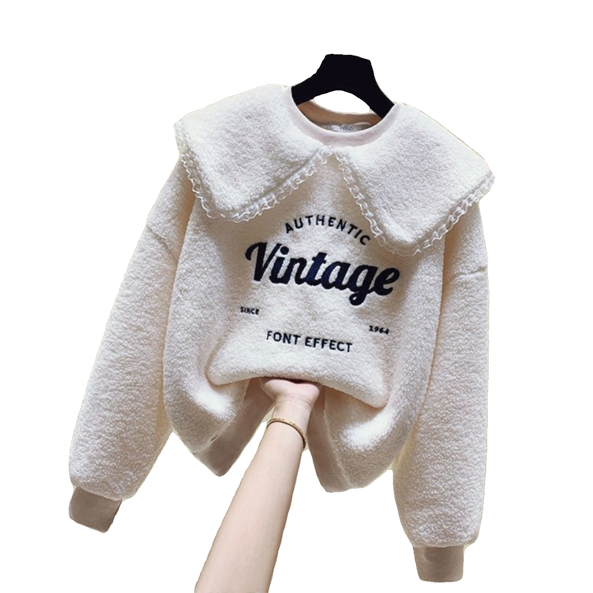 女童羊羔毛卫衣2025秋冬装新款中大童加绒加厚洋气套头娃娃领上衣,淘宝优惠券,粉丝福利购,淘宝优惠卷