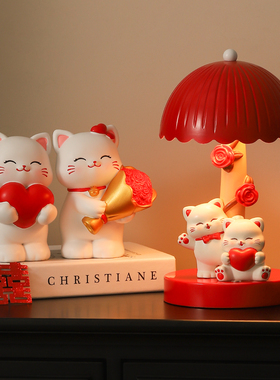猫咪情侣小夜灯新婚礼物