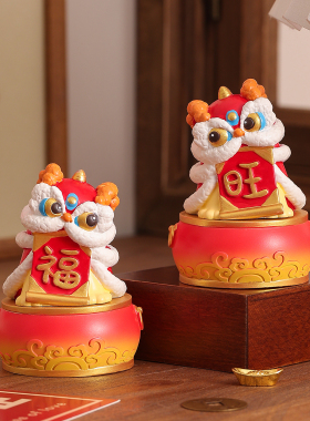 国潮福旺醒狮摆件家居客厅装饰