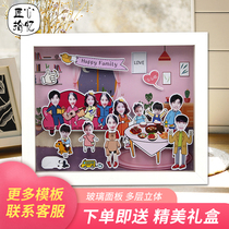 Family multiperson group photo Customize Handcrafted Solid Photos Birthday Send special creative Christmas photo frame Swing Table Gifts