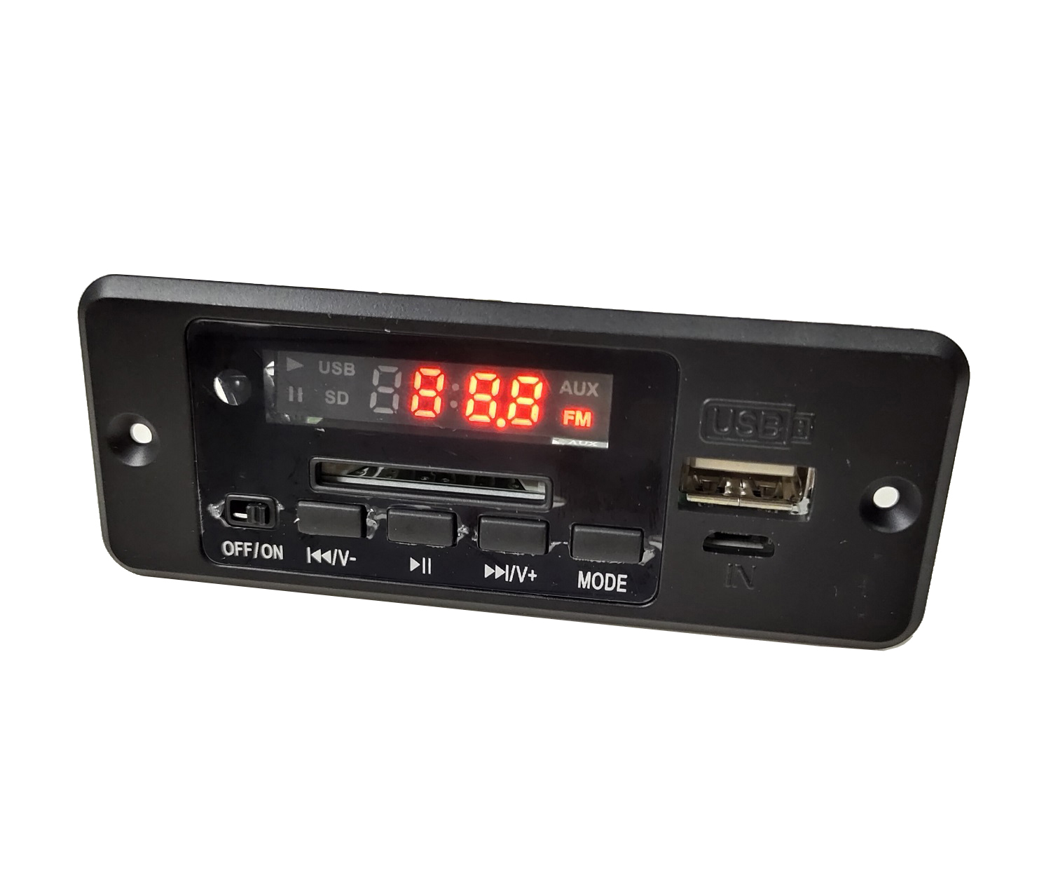 加电源保护MP3解码板/U盘/SD/FM/MP3解码器/带2*3W功放面板送线-图0