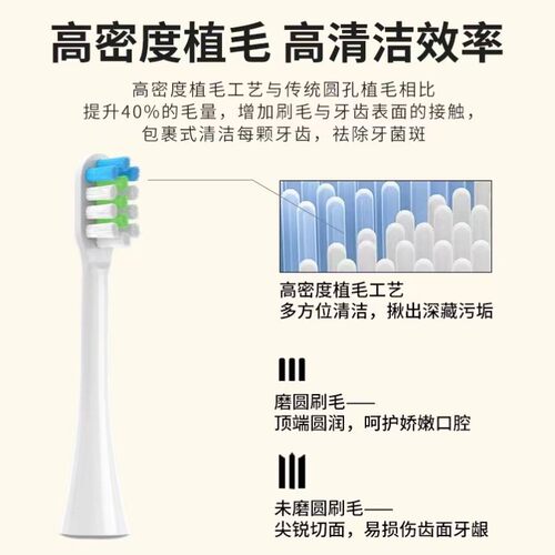 适用XIADIP夏迪普电动牙刷头YS-M801/M-605/WS-7003替换头软毛 - 图1