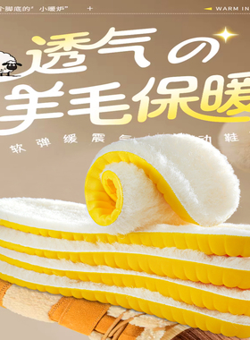 BeauToday保暖鞋垫男女吸汗防臭加绒加厚防寒毛软底舒适羊毛冬季