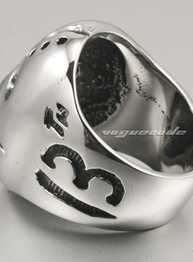 亮银色时尚男款钛钢戒指朋克风潮