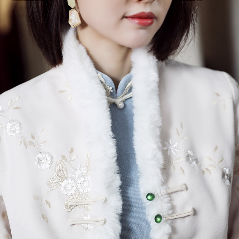 大衣外搭2021年新款年轻款高端旗袍 夜树旗袍