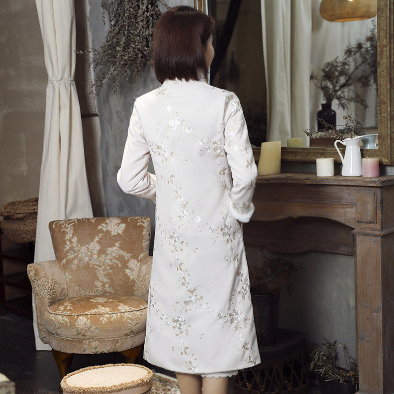 大衣外搭2021年新款年轻款高端旗袍 夜树旗袍