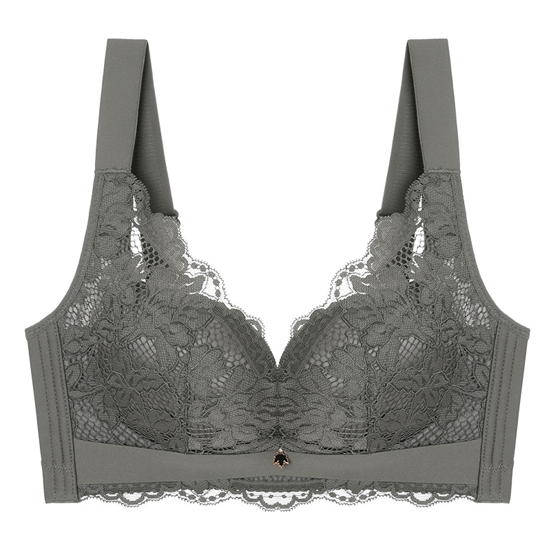 泰国乳胶无钢圈薄款聚拢收副乳文胸 思晴文胸