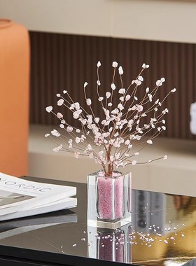 水晶树客厅酒柜电视柜装饰品摆件轻奢高档招财高端玄关茶几床现货