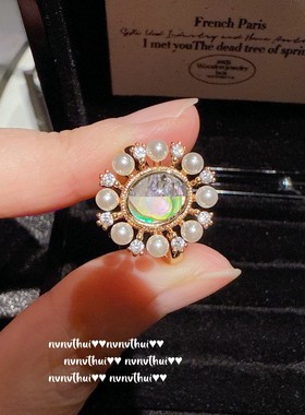 古法掐丝轻奢錾雕杏叶珐琅葫芦戒指 新中式镀18K金鲍贝珍珠女项链