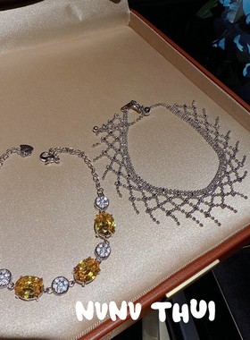 时尚轻奢鎏金叠梦睫毛蕾丝女项链 高级感时尚镀18K金气质轻奢手链