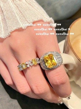 复古奢华彩虹露珠蝴蝶宝石项链气质宴会金丝雀碧玺色锆石镀金耳环