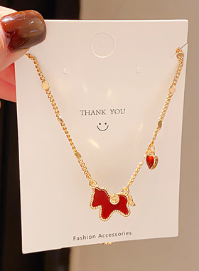 18K真金电镀马年爱心本命年项链