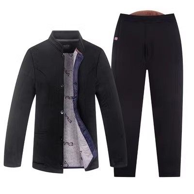 爸爸冬季加厚开衫棉衣棉裤开门襟老人睡衣男爷爷时尚简约大方棉袄,淘宝优惠券,粉丝福利购,淘宝优惠卷