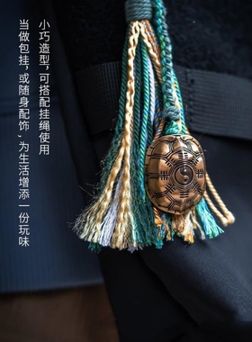 国潮文玩好运龟壳龟龟卜趣味解压玩具占龟三才手把件挂件龟甲摆件