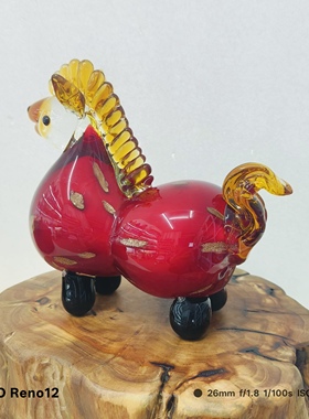 淄博琉璃工艺品摆件葫芦马家居摆件