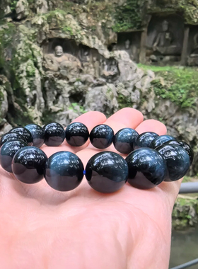 杭州蓝虎眼石手串黄虎睛石虎晶石手链事业健康佛珠手饰招财