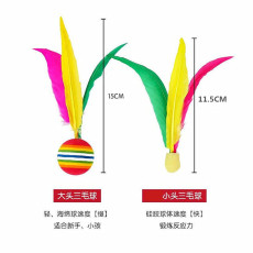 Воланчик 板羽球成人板球耐打板羽球拍的三毛球三毛球拍的毽球一组15个包邮