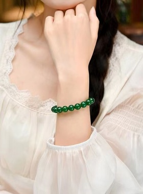 收藏级天然红玛瑙手串女男黑玛瑙玉髓手镯珠子五行互补手链绿玛瑙