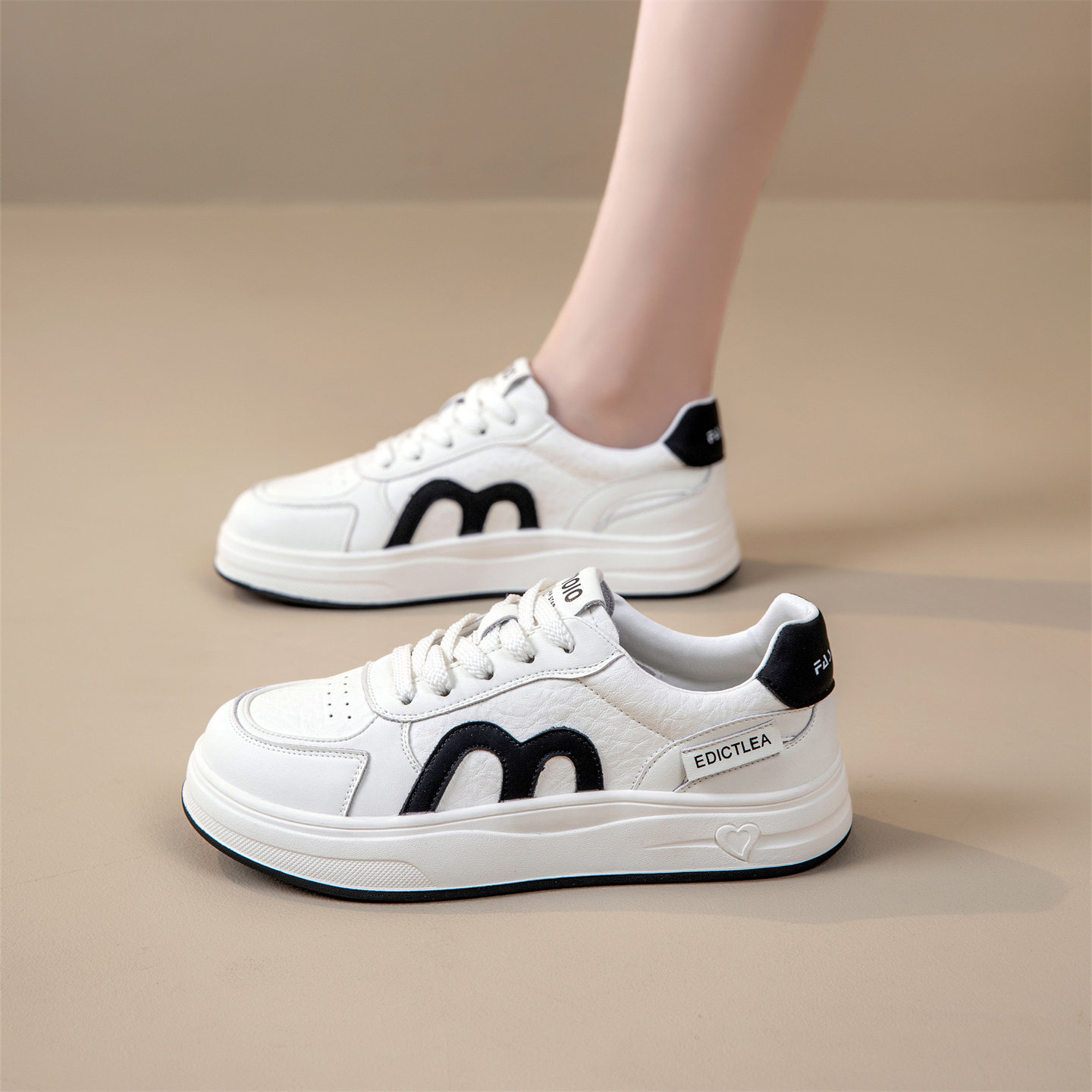 外贸工厂特价2026真皮平底小白鞋女春季学生休闲厚底单鞋舒适板鞋,淘宝优惠券,粉丝福利购,淘宝优惠卷