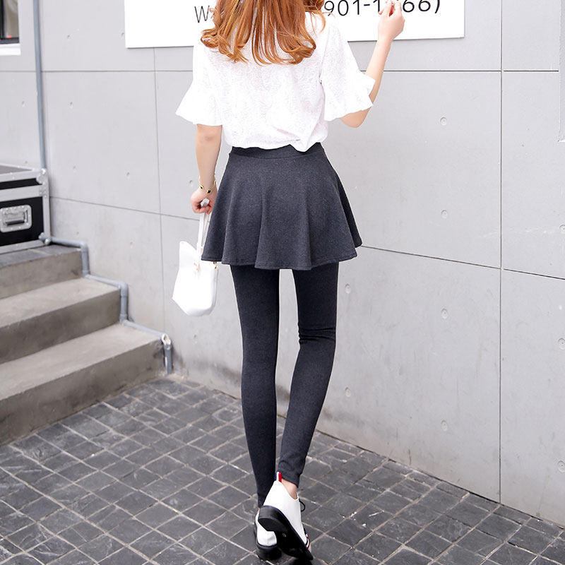 秋冬季外穿纯棉假两件裙裤打底裤 秋页打底裤