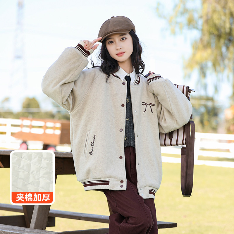 女童冬装棒球服外套2025新款夹棉大童加厚外套儿童秋冬夹克初中生,淘宝优惠券,粉丝福利购,淘宝优惠卷